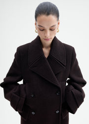 Double Faced Wool Peacoat - Brown - CO Collections